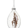 Elevate your holiday decor with our Clear and Brown Glass Finial Ornament featuring a delicate leaf design. This stunning finial adds a touch of sophistication and elegance to your Christmas tree or festive displays. 