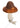 Ornament Mushroom w/ clip Glass, Brown/White