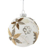 This stunning ornament features a delicate design of shimmering pearls and intricate feather patterns, beautifully merging sophistication with a whimsical charm. The lustrous finish reflects the light, creating a warm glow that enhances your Christmas tree or festive display. Perfect for adding a unique accent to your seasonal decorations, this glass ball ornament is a timeless piece that will be cherished for years to come, making your celebrations even more magical.