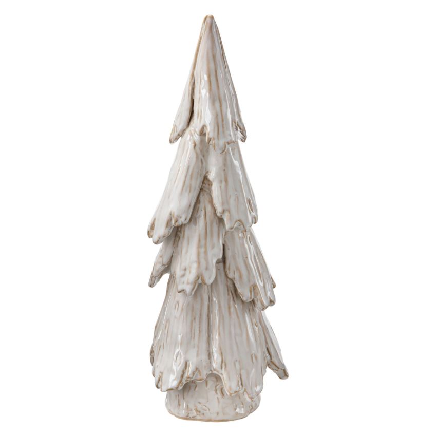 This beautiful reactive glaze tree is a unique addition to any Christmas spread from mantels to tabletops. Versatile enough to use as decor all year-round! Pair with taller pine snowy tree for a dramatic effect. Slight color variations are to be expected—each piece is one-of-a-kind, no two pieces will be exactly alike.