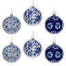 Add a touch of timeless elegance to your holiday decor with this beautiful set of six porcelain hanging ornaments. Featuring delicate white and blue designs inspired by traditional English patterns, each ornament captures the charm of classic craftsmanship. 