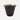 Black vase with gold interior on a white background