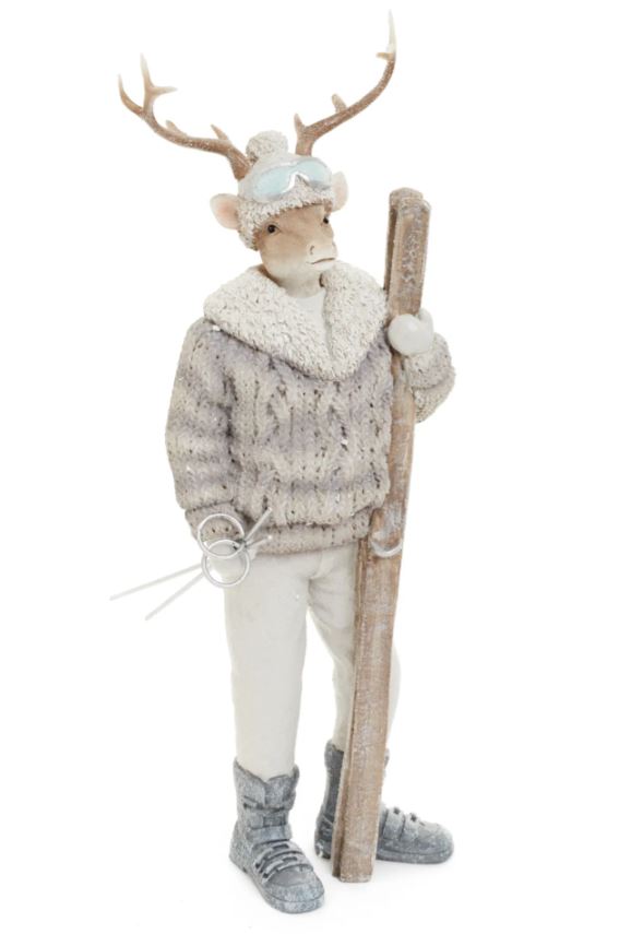 Resin Deer Ski, Grey/White 14.5"