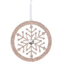 This exquisite piece features a delicate snowflake design in a stunning rose gold finish, creating a warm and festive glow that beautifully complements your Christmas tree. The intricate detailing adds a touch of elegance, making it a perfect accent for both traditional and modern decor styles. Hang it as a standout ornament or use it to enhance your holiday displays—this versatile wreath ornament will bring a unique sparkle to your seasonal festivities, ensuring your home feels cozy and inviting.