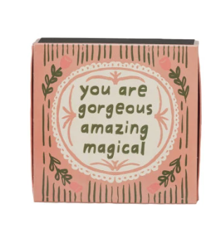 Elevate your everyday essentials with our 4-1/4"L Safety Matches—a unique fusion of functionality and flair. Housed in a classic matchbox, each set features an inspiring saying that turns a practical tool into a delightful conversation piece.
