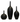 Porter Vases Set of 3 | Black Finish on Ceramic