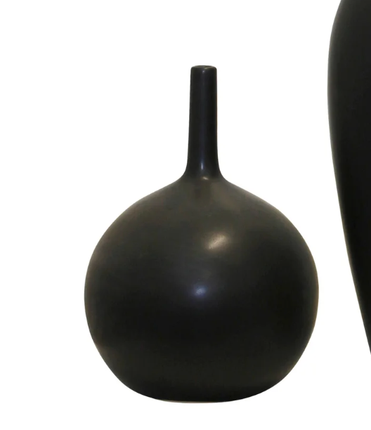 Porter Vases Set of 3 | Black Finish on Ceramic