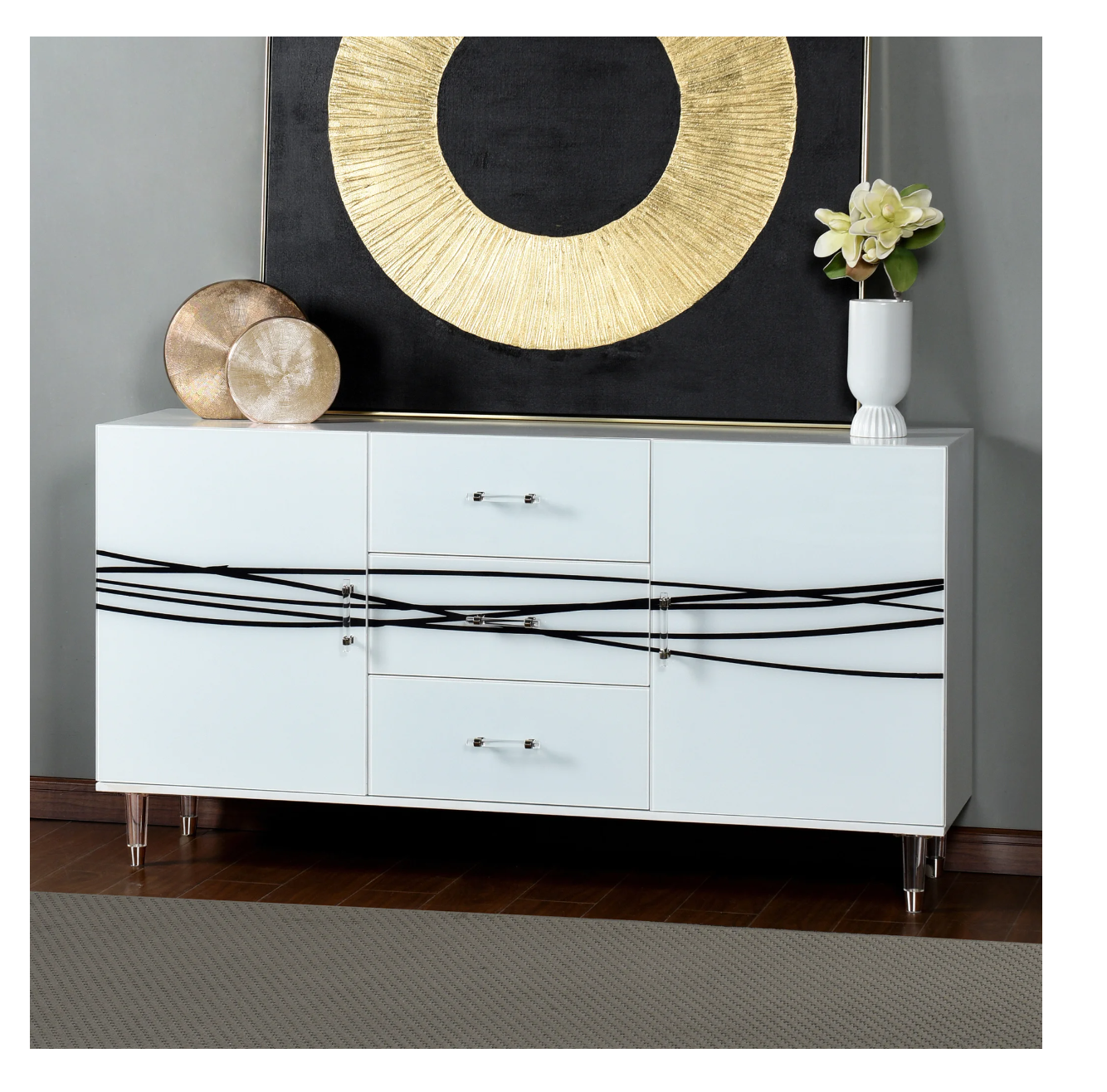 AUSTIN ALLEN JAMES | WIRES | 2 DOOR AND 3 DRAWER CREDENZA | 63IN X 34IN X 18IN