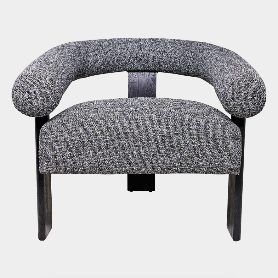 Curved Back Wishbonechair With Black Legs - Gray