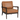 32" SANDERS SUEDE WOOD ACCENT CHAIR, BROWN