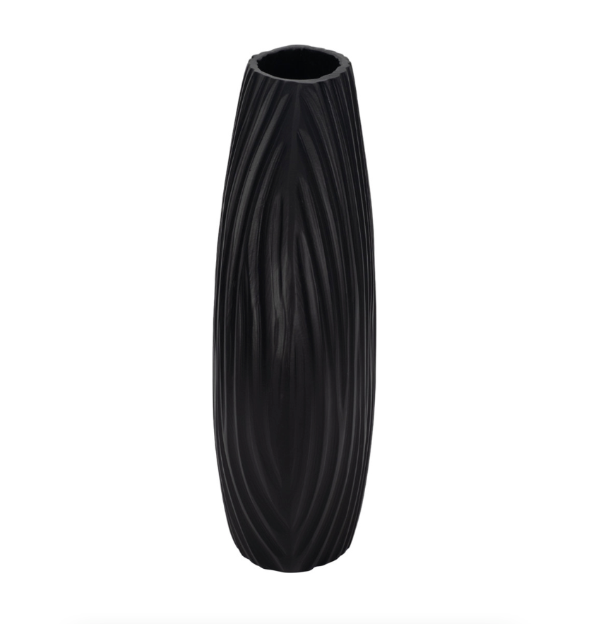 METAL, 11" FORLI SMALL BLACK VASE