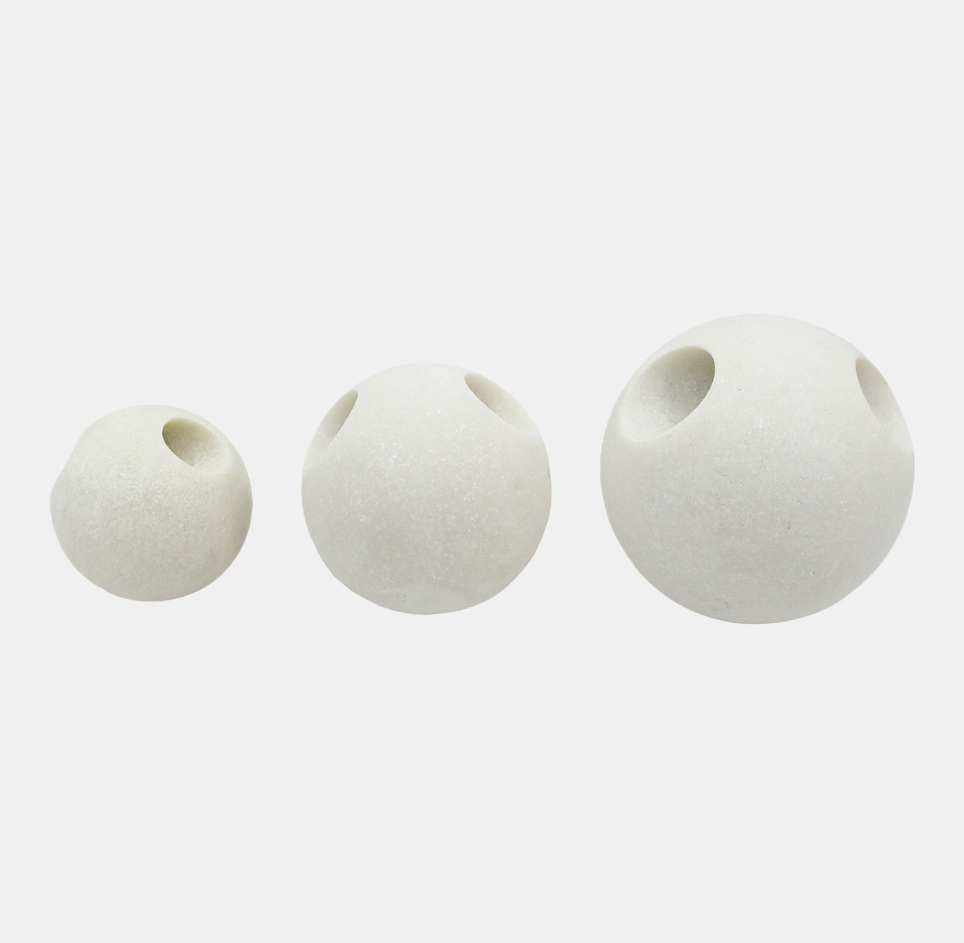 S/3 4/5/6" CONVIVIAL ABSTRACT SPHERE DECO BALLS