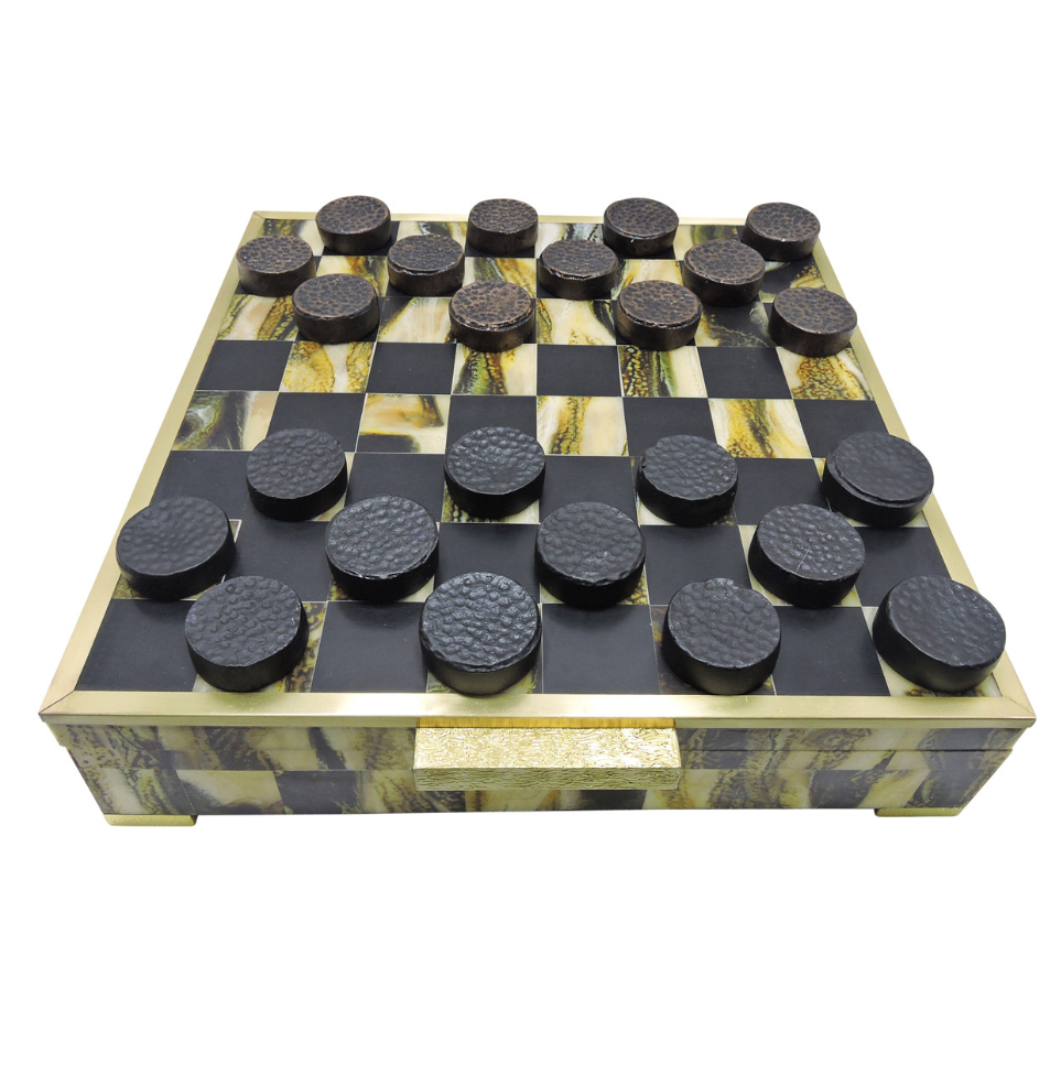 15X15" Allagash Horn Resin Checker Box Set