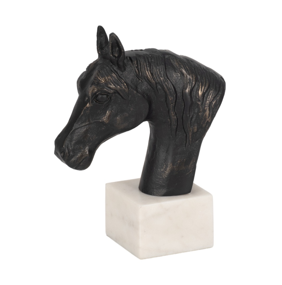 9" ROZZI HORSE STATUARY - BLACK