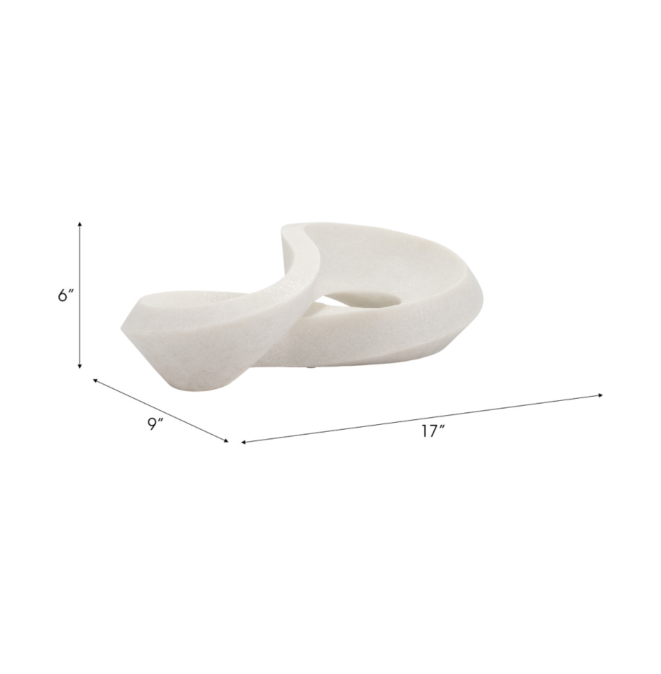 17" INFINITY DECOR BOWL, WHITE