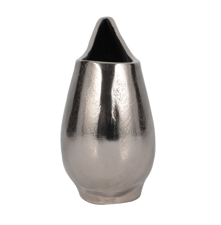 METAL, 14" ANDRIA MEDIUM SILVER VASE