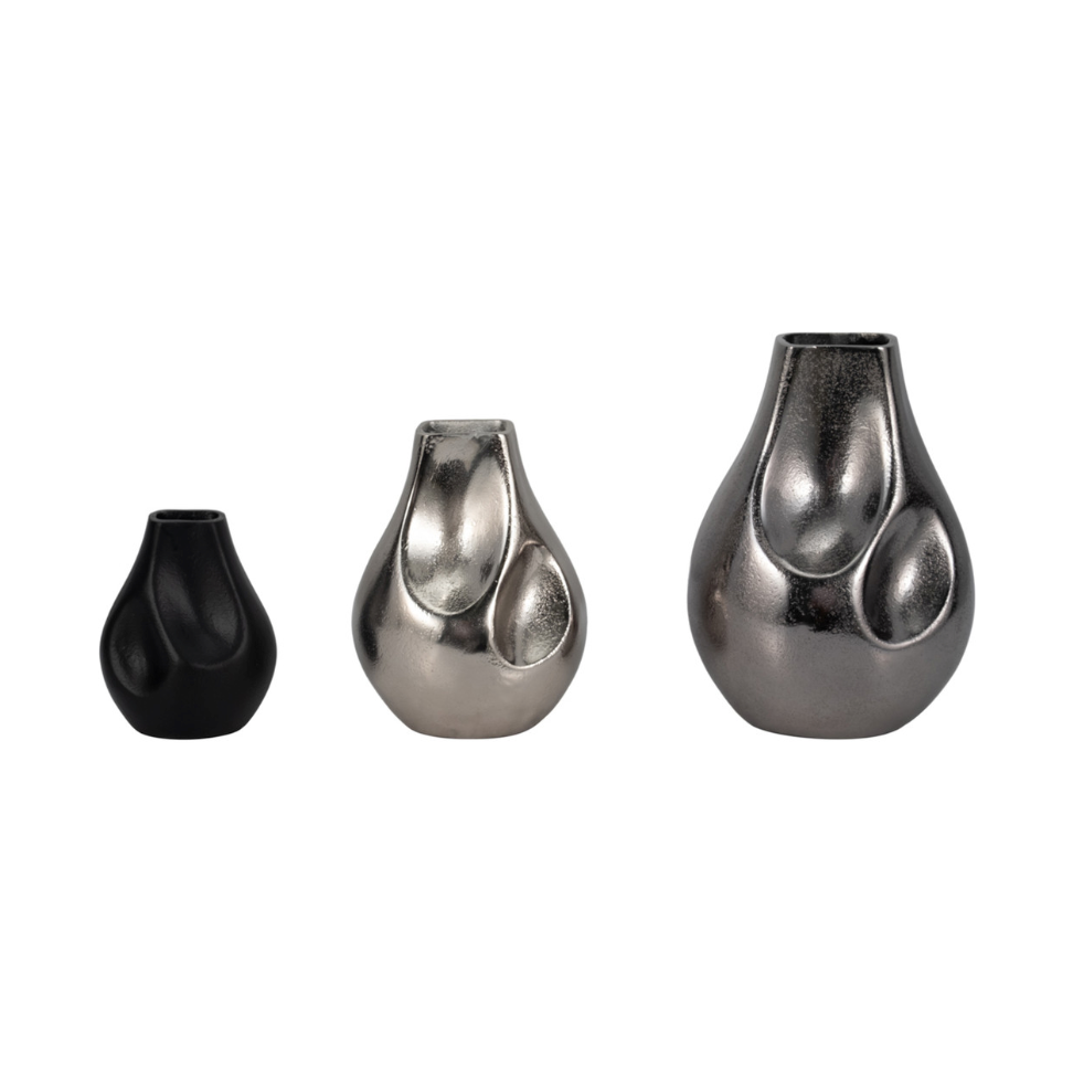 S/3 5/8/10" JEMMI METAL CAST VASES, MULTI