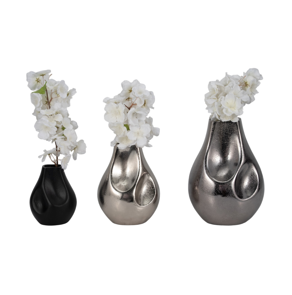 S/3 5/8/10" JEMMI METAL CAST VASES, MULTI