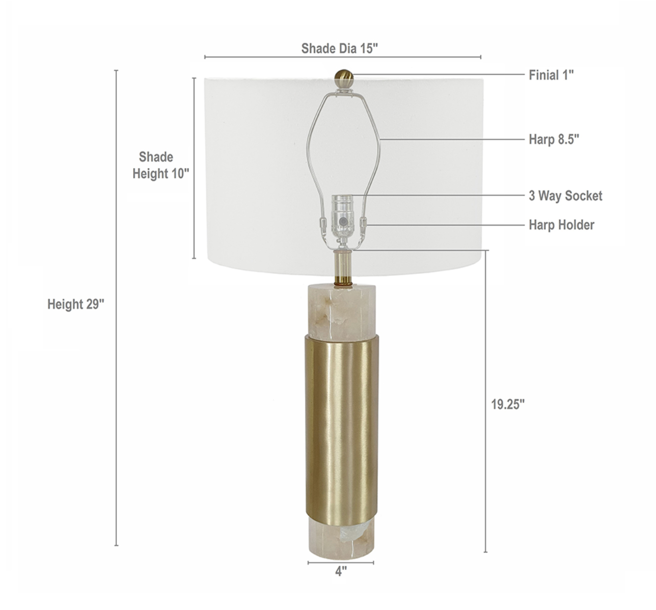 Insuni Brass And Alabaster Table Lamp