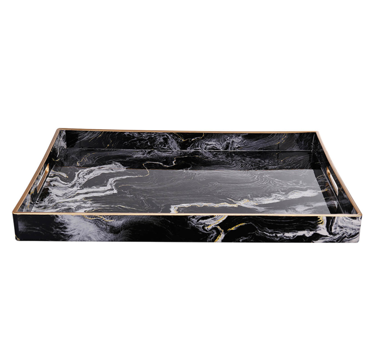 Quinn Rectangular Trays, Black&White