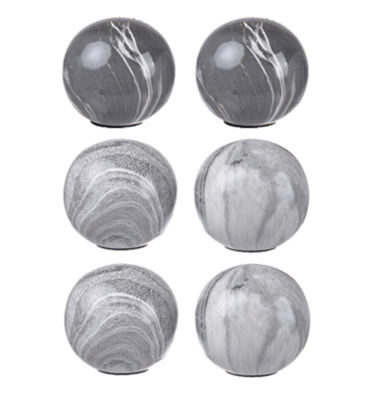 Marbleized Ball Accents, Gray