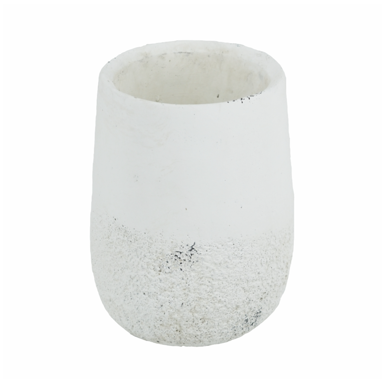 Earthy White Round Cement Planter