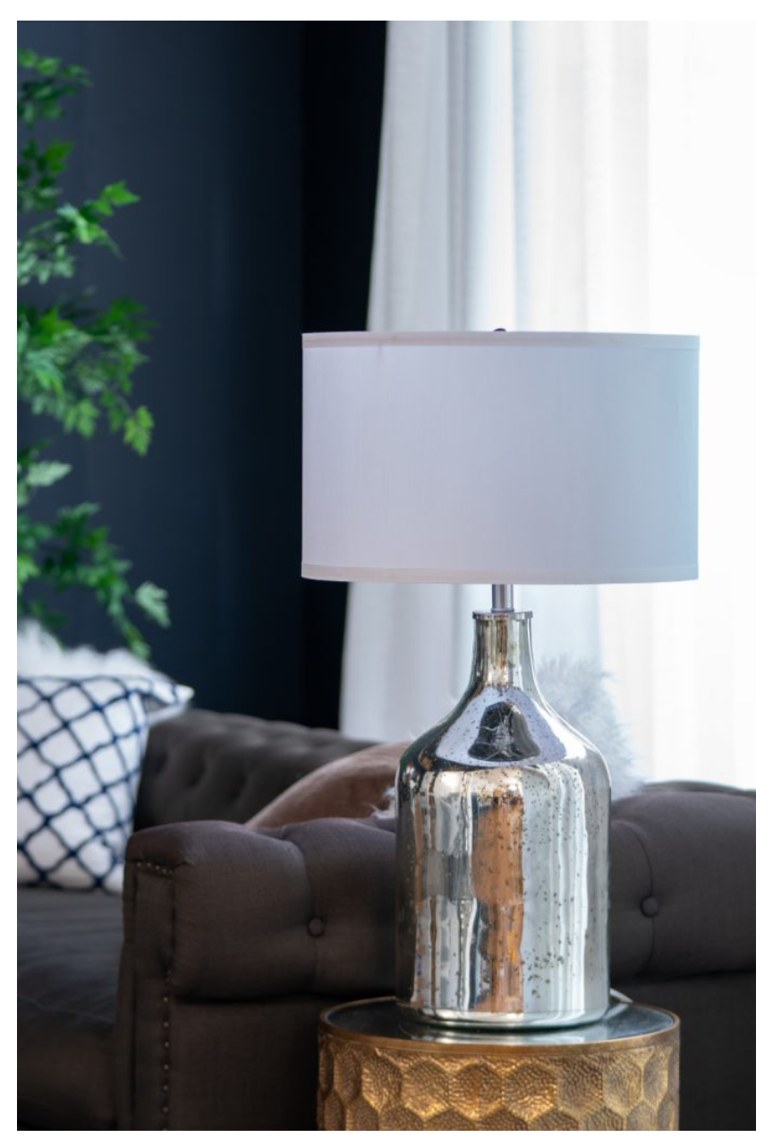 Silver Round Table Lamp