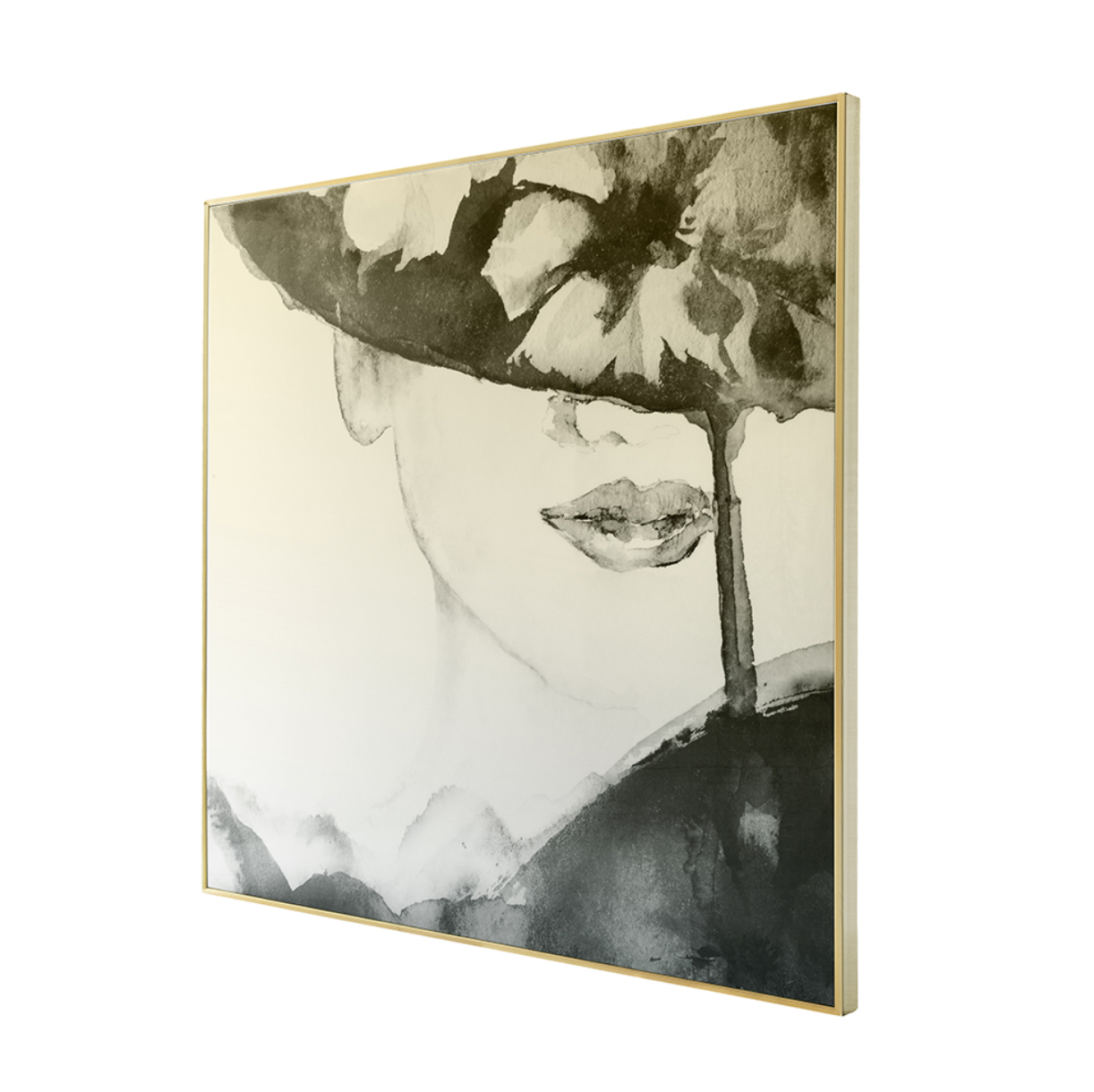 Black And White Large Square Wall Art Female Face