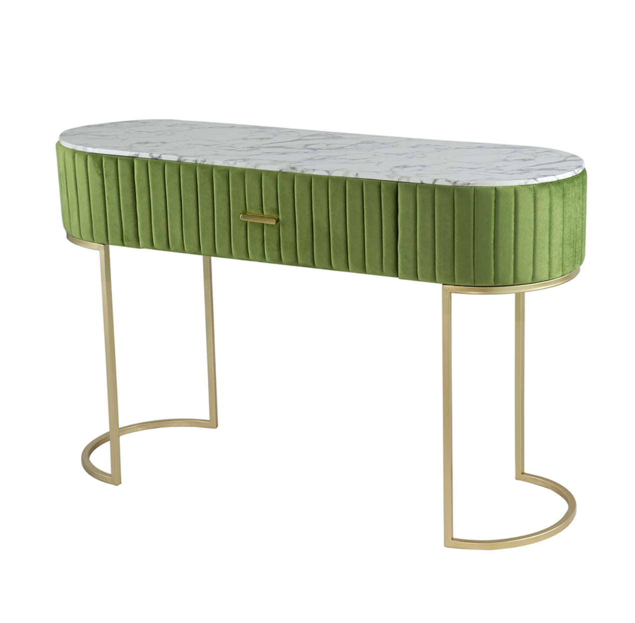 Green Upholstered Console Table