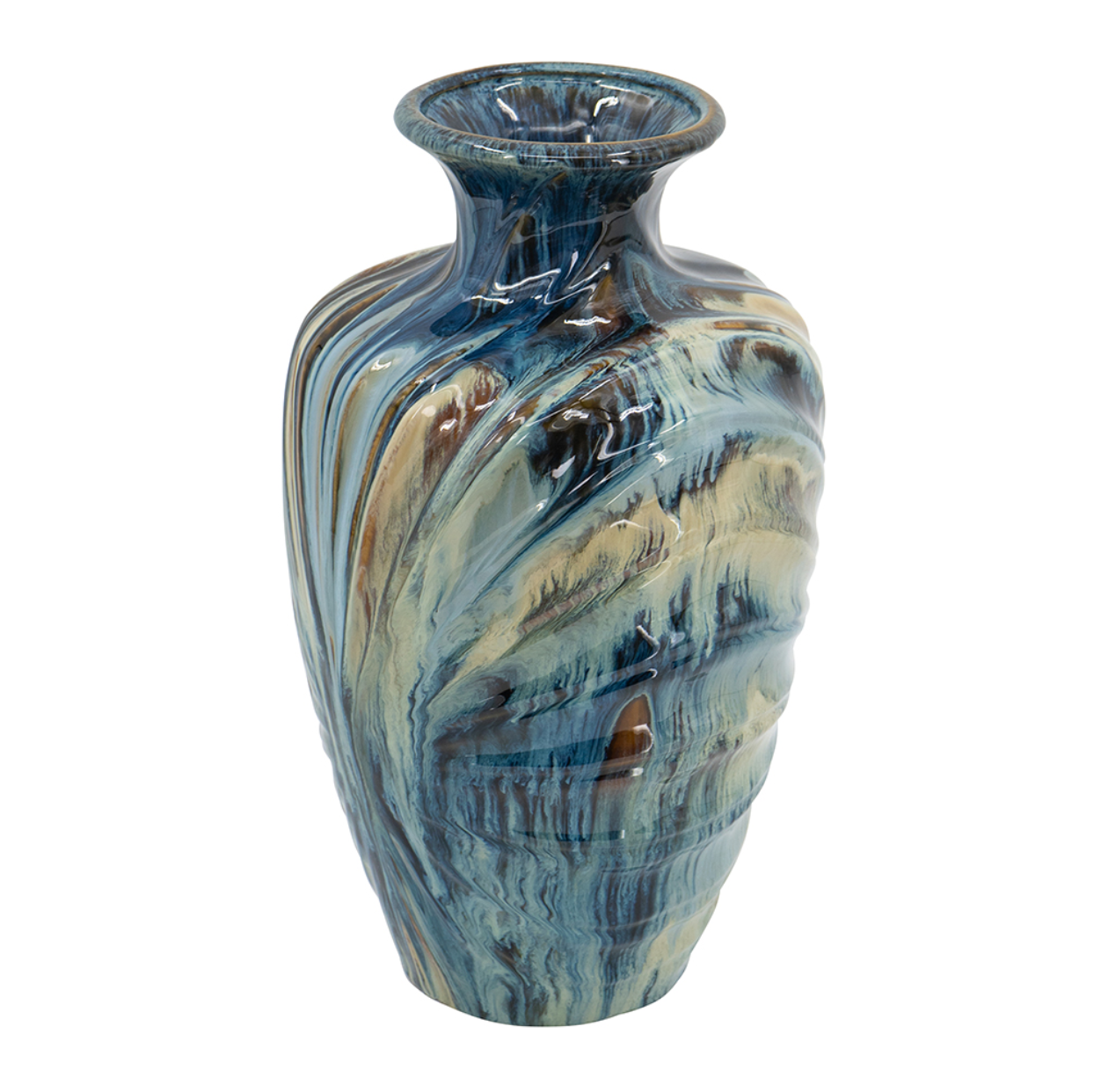 Blue and Brown Reactive Glazed vase, Tall