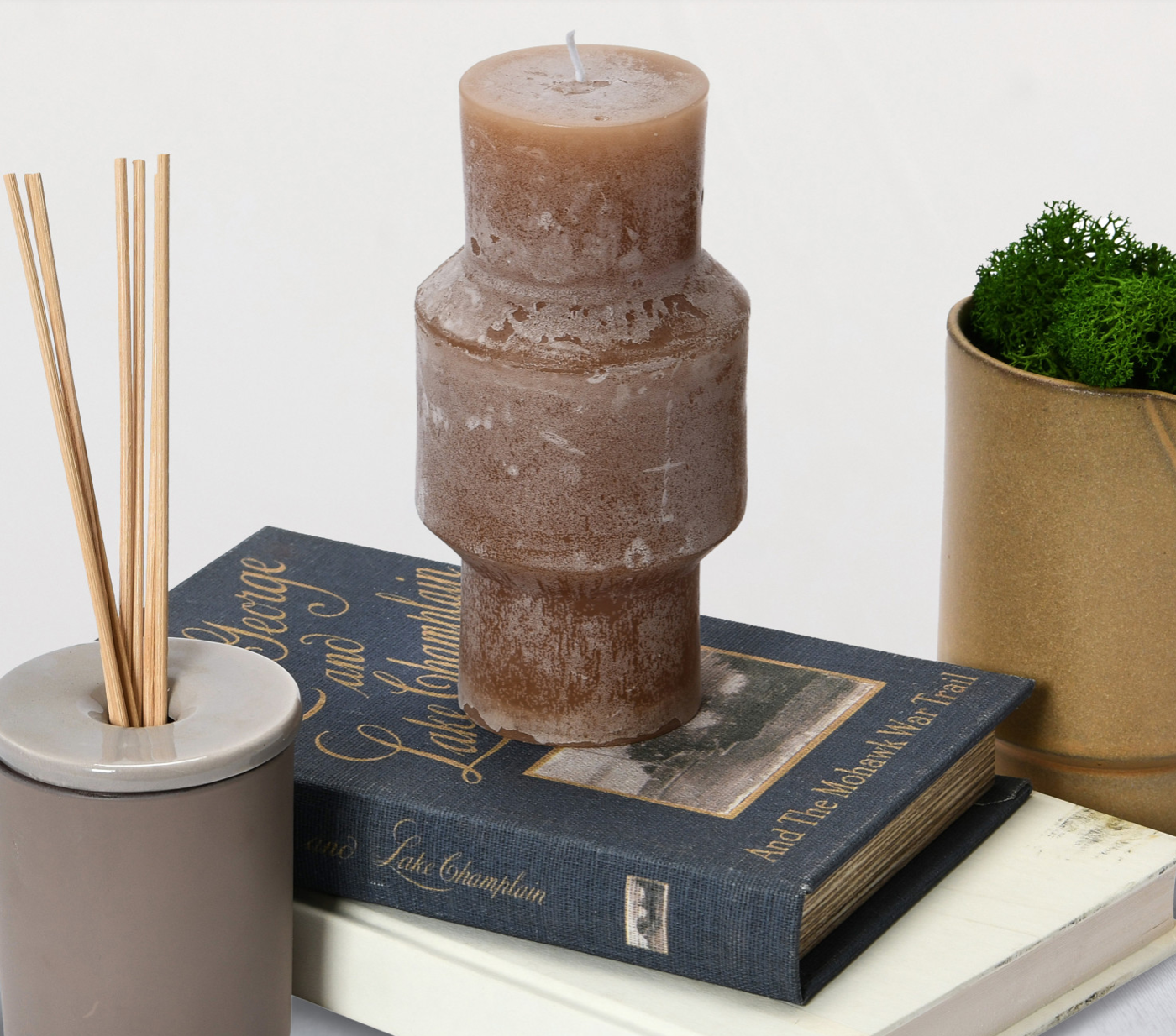 Unscented Totem Pillar Candle, Tall, Cappuccino