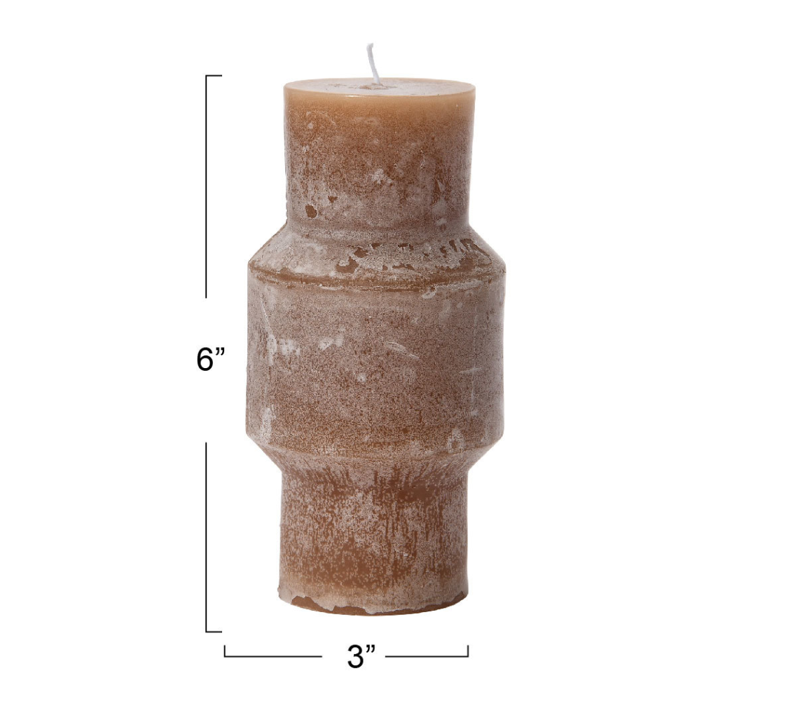 Unscented Totem Pillar Candle, Tall, Cappuccino