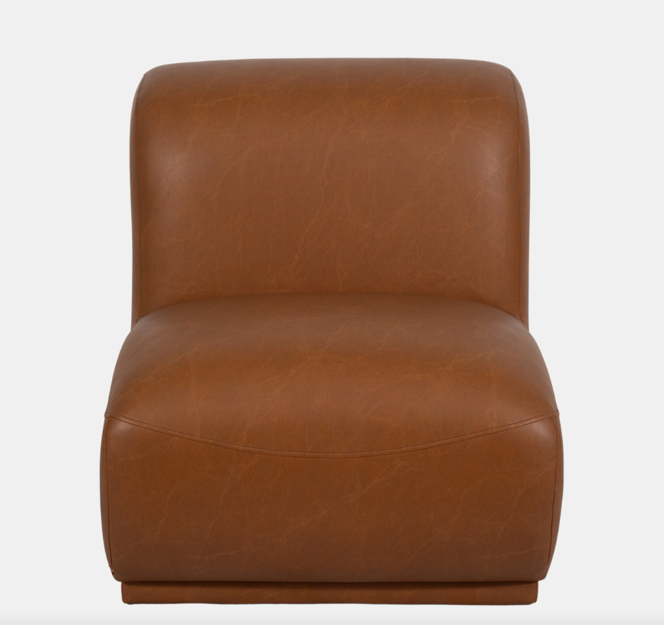 Armless Accent Chair, Brown