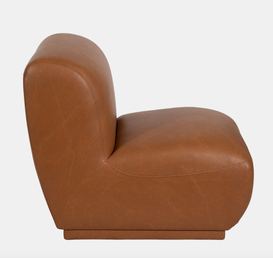 Armless Accent Chair, Brown