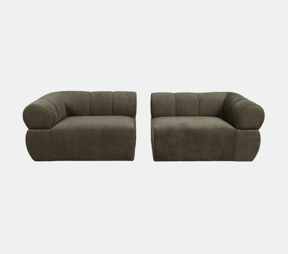 101" Rounded Arm Sofa - Olive Green