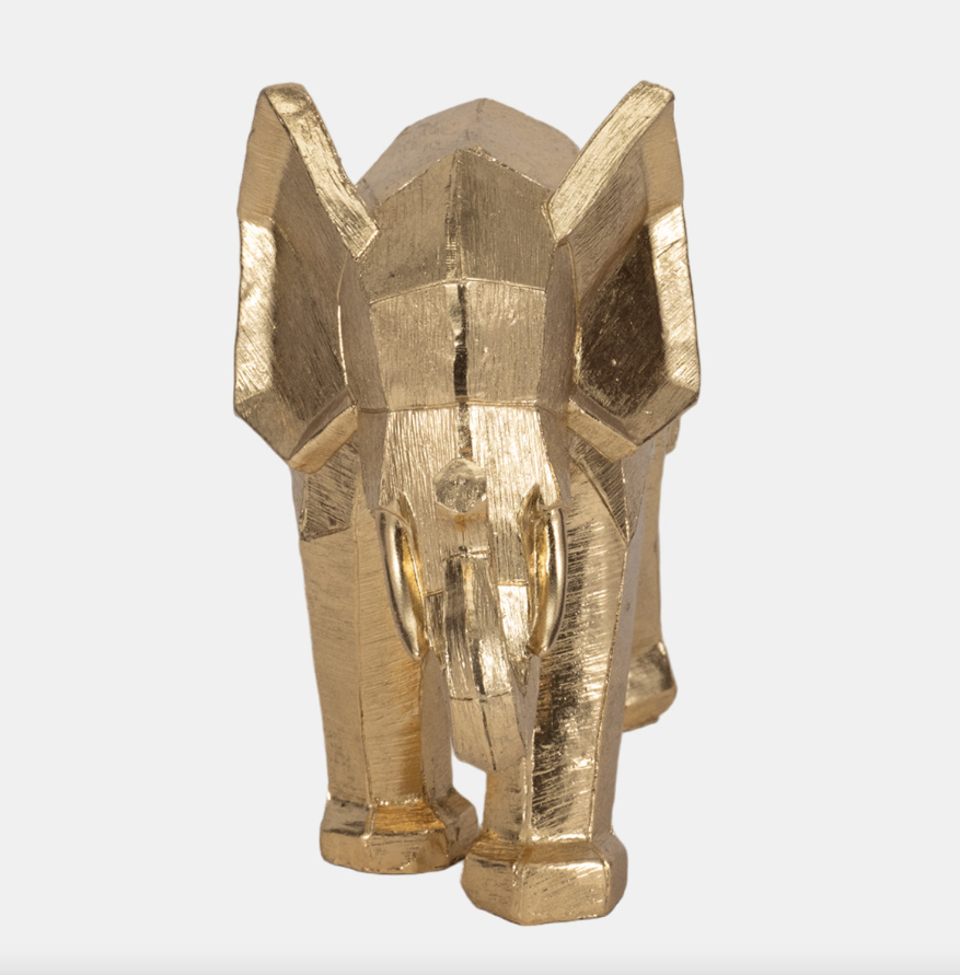 9" Geometric Elephant, Gold