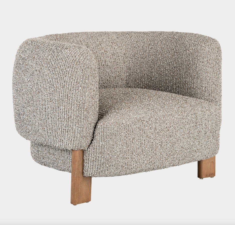 Round-Back Accent Chair - Gray