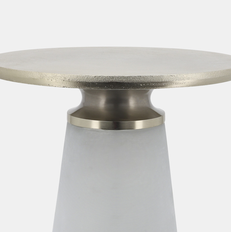 Metal Top, 18"h Nebular Side Table, Frost