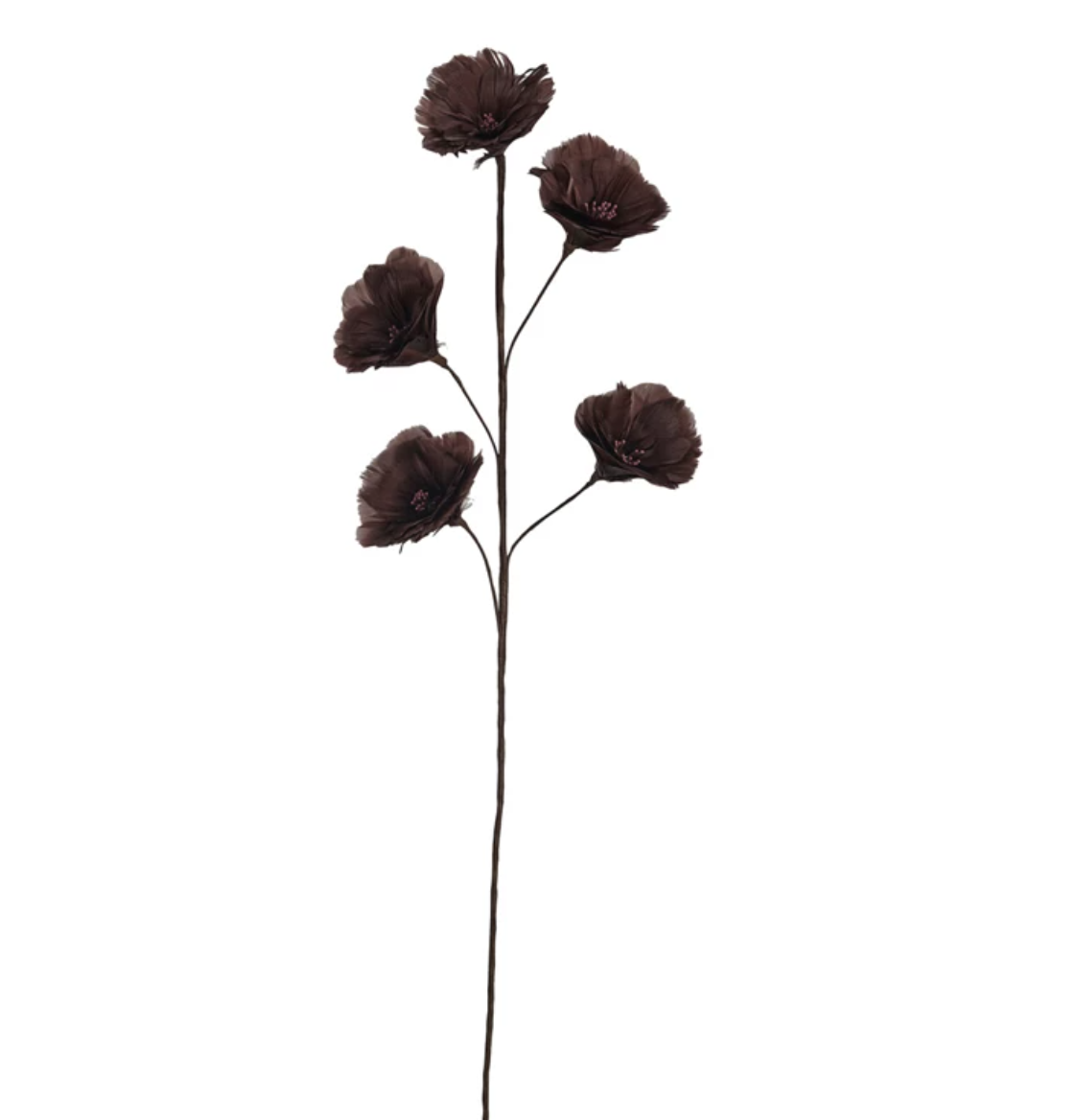 Feather Flower Stem, Burgundy