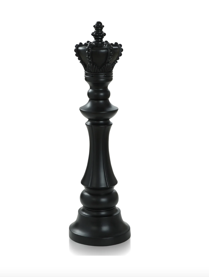 KING CHESS PIECE- BLACK | Matte Black Finish on Resin