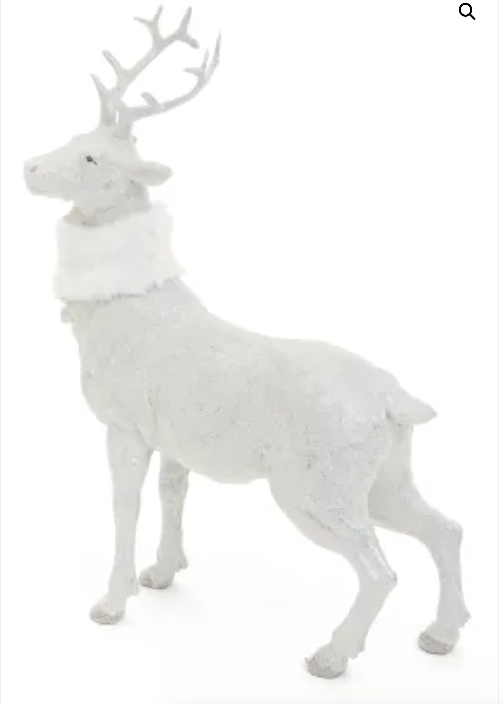 Resin Deer Stand, Silver/White