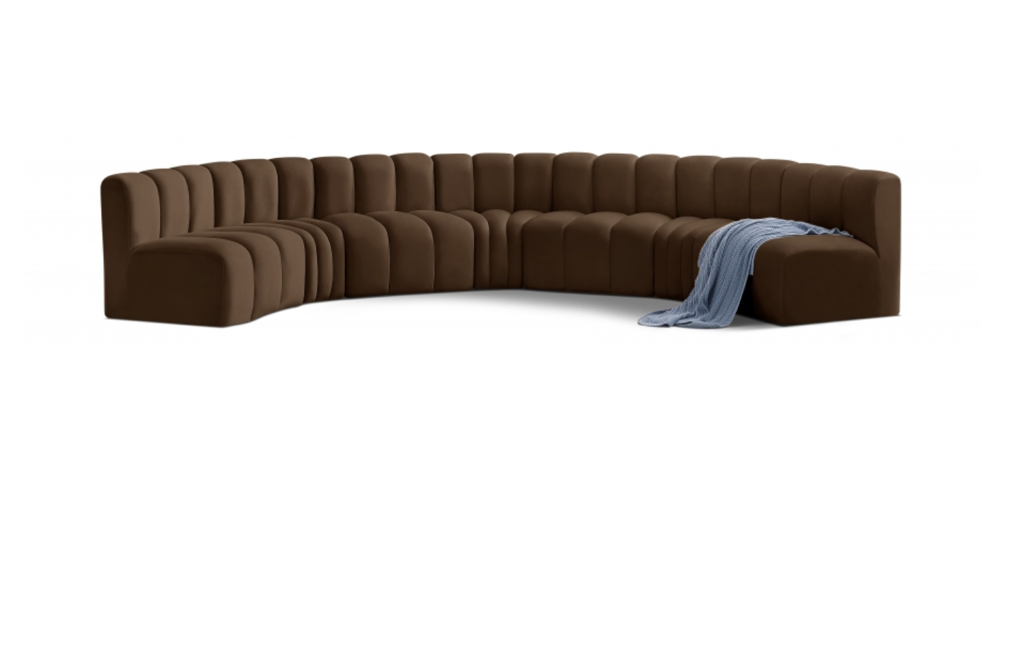 Arc 162" Velvet Upholstered 7pc. Modular Sectional
