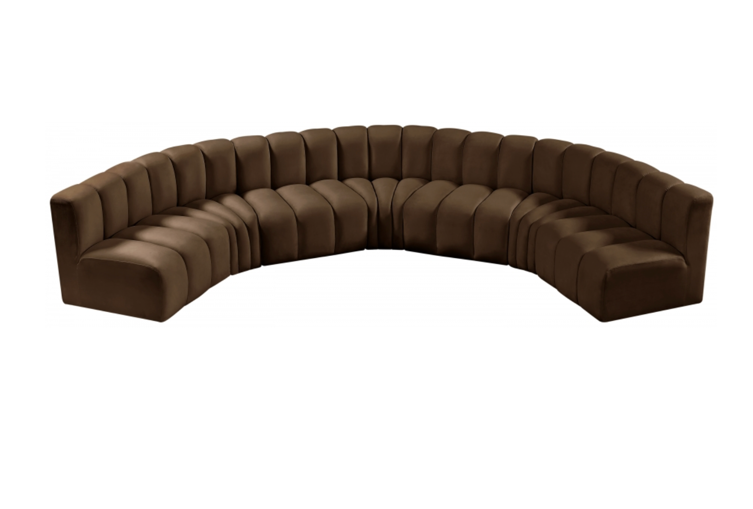 Arc 162" Velvet Upholstered 7pc. Modular Sectional
