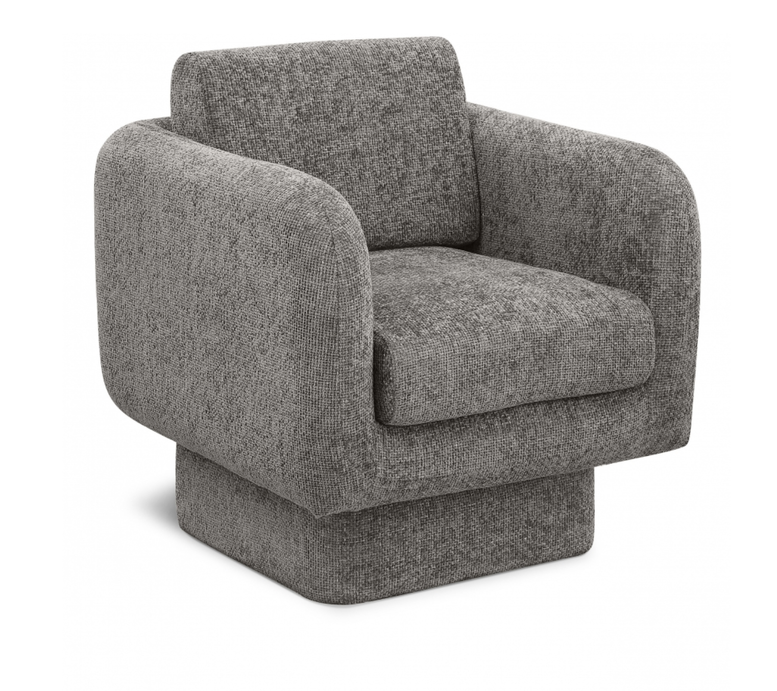 Alessandra Chenille Fabric Upholstered Swivel Accent Chair