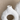 White ceramic vase with a circular hole on a beige background