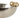 Silver bowl with gold decorative elements on a white background