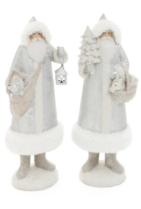Perfect for display on mantels, tabletops, or shelves, this enchanting piece captures the joy of the season with its delightful design. With intricate details and a cheerful expression, this Santa is sure to be a beloved addition to your holiday decor. Celebrate the magic of Christmas with this stylish and whimsical resin ornament!
