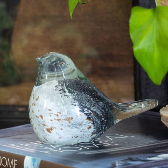 Speckled Blown Glass Mama Bird