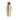 A gold stainless steel cocktail shaker with a two-tone red and beige resin lid.