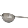 A stainless steel peg measure, consisting of a bowl-shaped end and a long handle.
